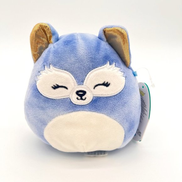 NWT 🥀 5" Melani the Blue and White Tie-Dye Sleep Eye Squad Fox Squishmallow - Picture 1 of 8